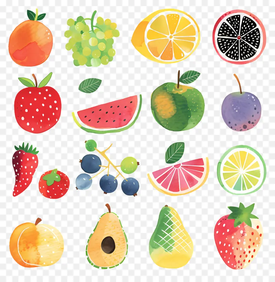 Fruits，Peintures D'aquarelle PNG