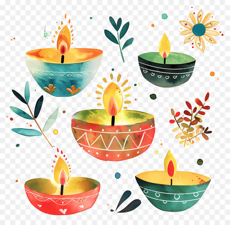 Diwali，Bougies PNG