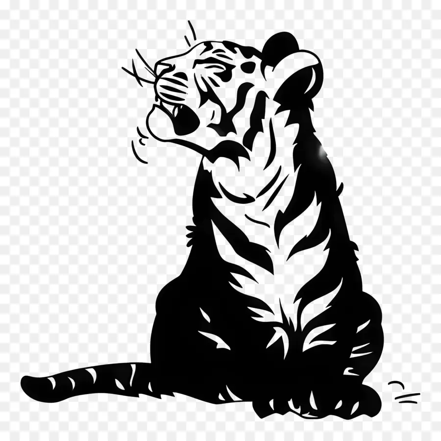 Dessin Animé Tigre，Tigre Noir PNG