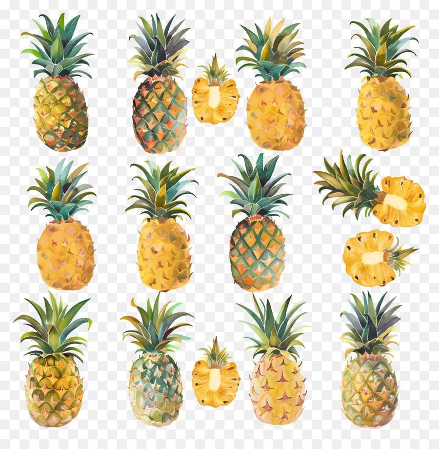 Ananas，Coloré PNG