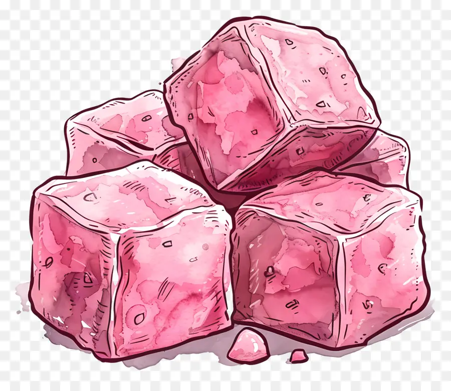 Guimauve Bonbon，Cubes Roses PNG