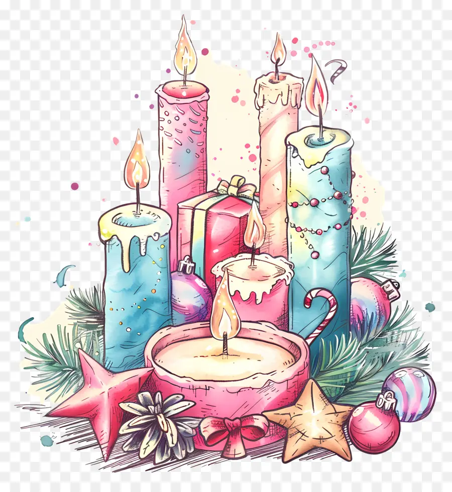 Bougies De Noël，Bougies PNG