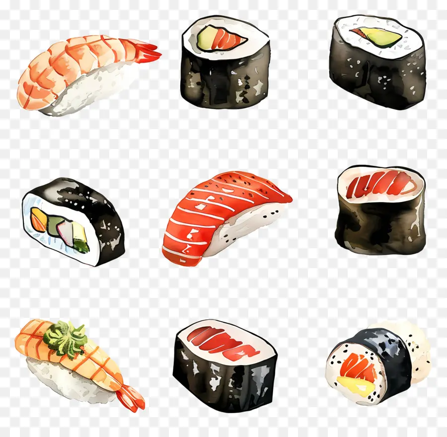 Sushi，Les Rouleaux De Sushi PNG