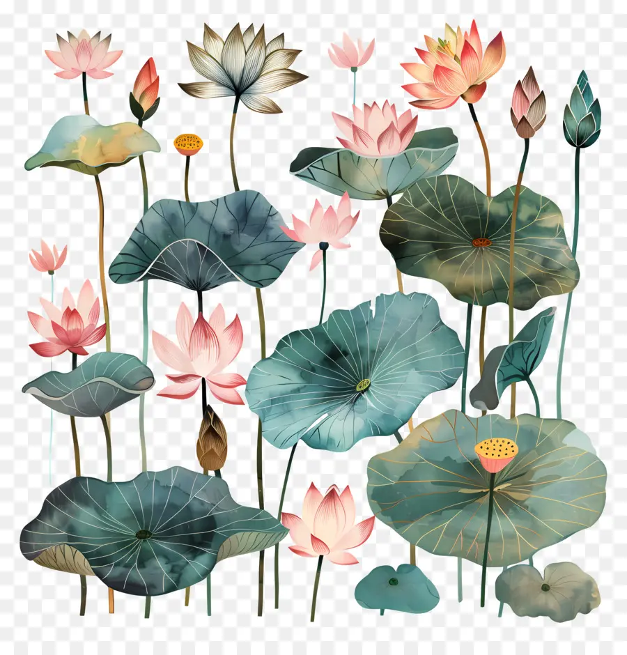 Lotus，Des Fleurs De Lotus PNG