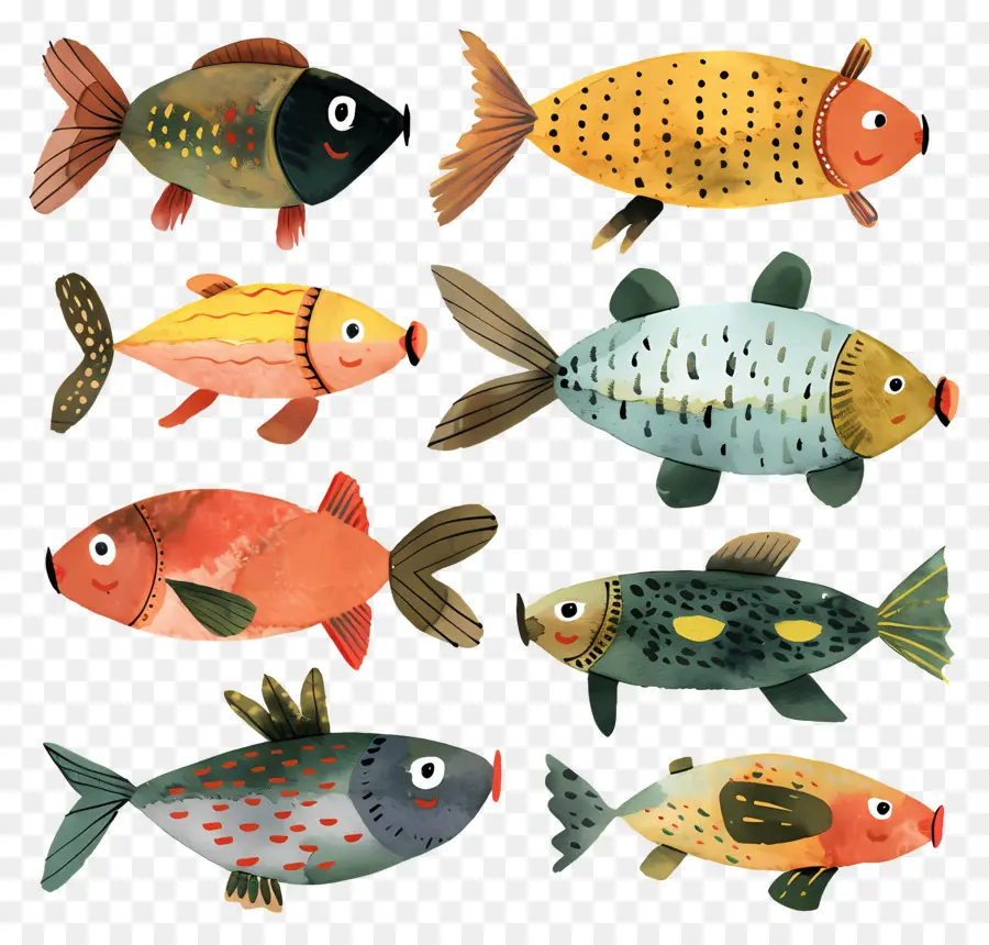 Les Poissons，Coloré PNG