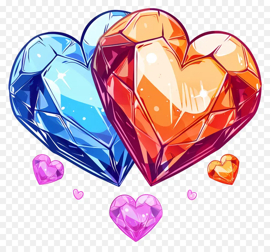 Diamants，Coeurs PNG