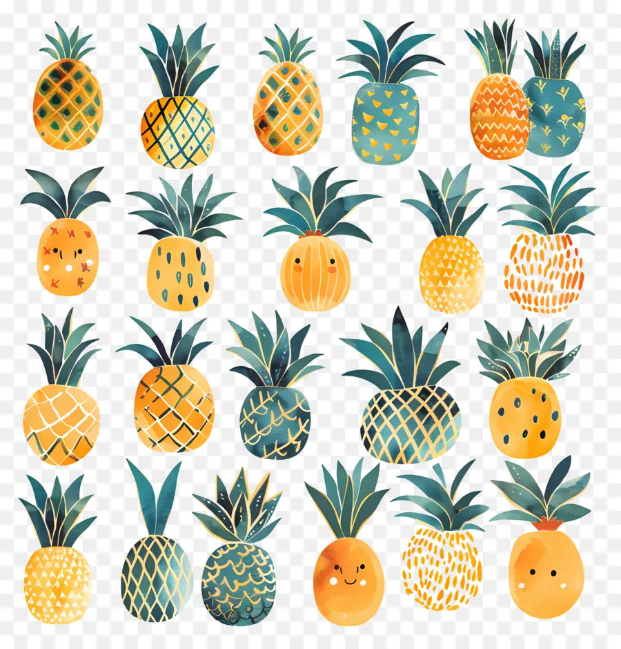 Ananas，Coloré PNG