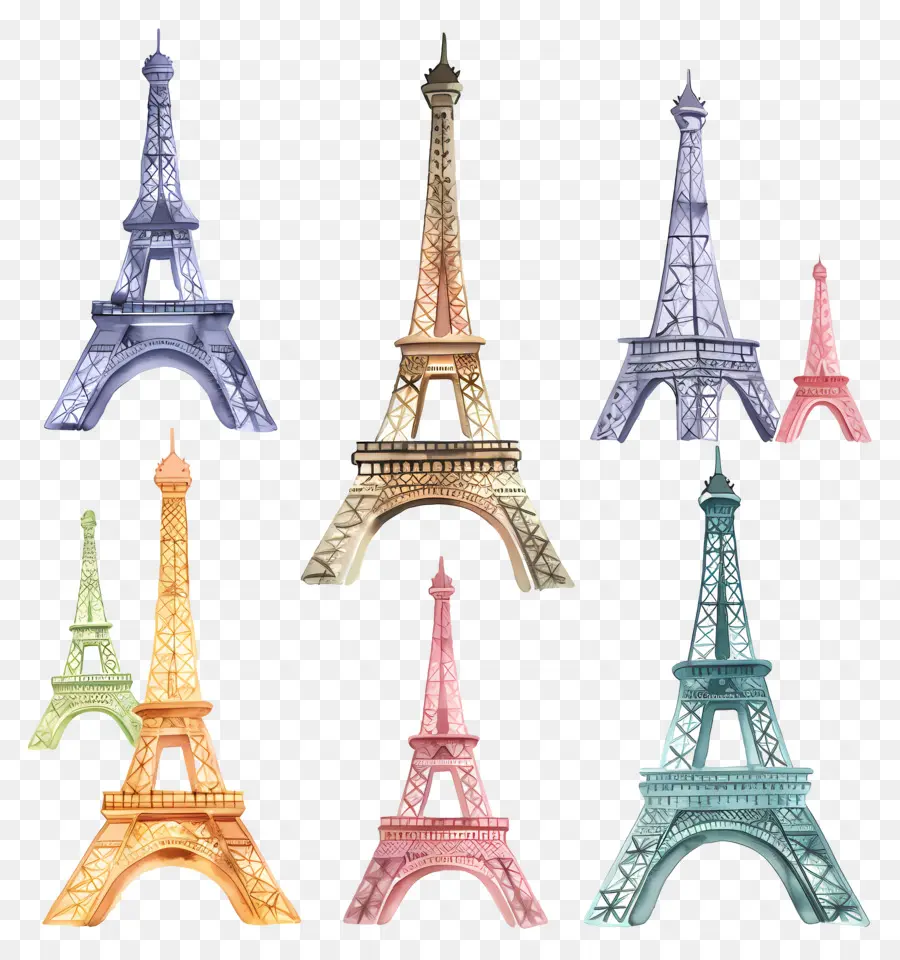 Tour Eiffel，Coloré PNG