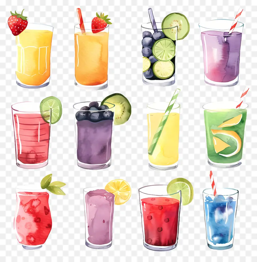 Smoothies，Boissons Colorées PNG