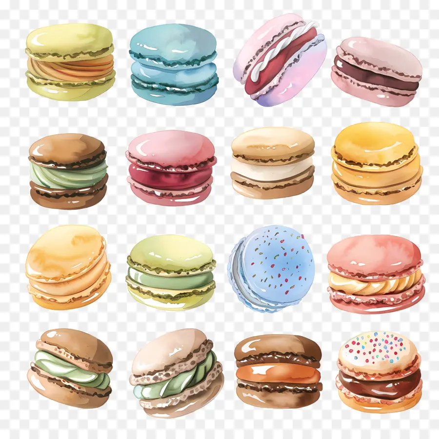 Macarons，Coloré PNG