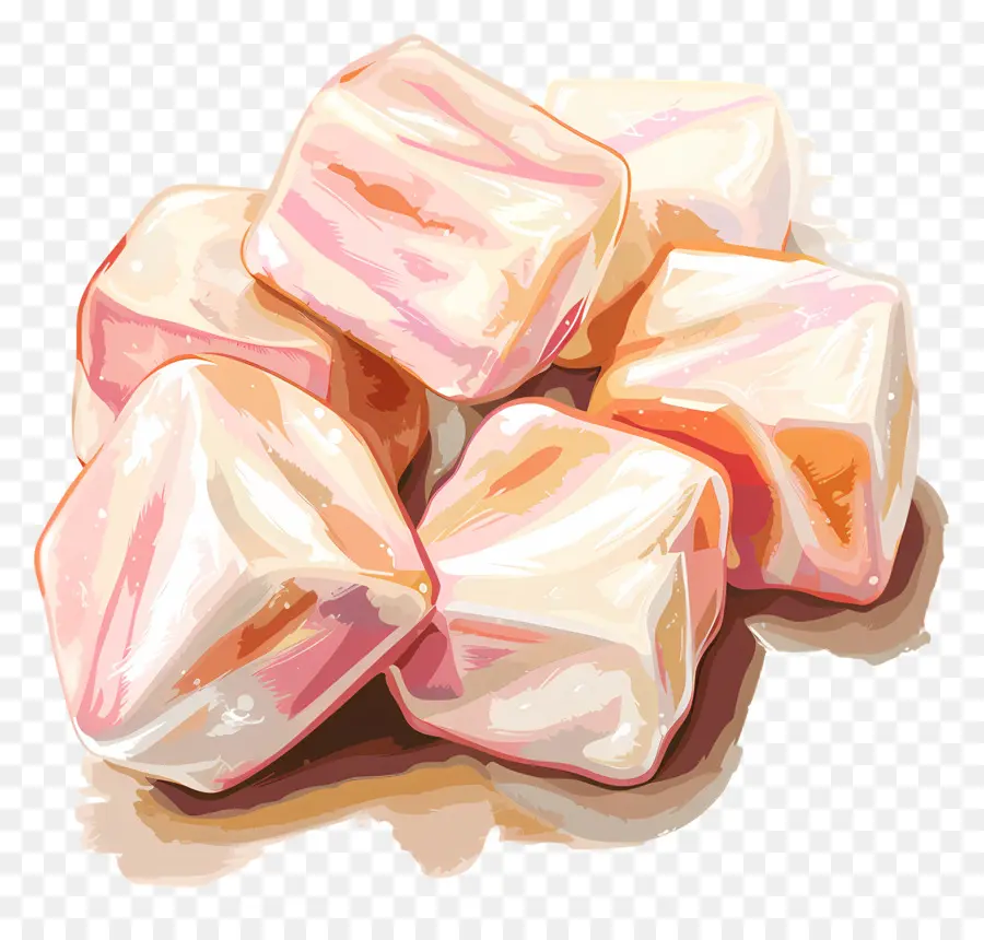 Guimauve Bonbon，Cubes De Bonbons Blancs PNG