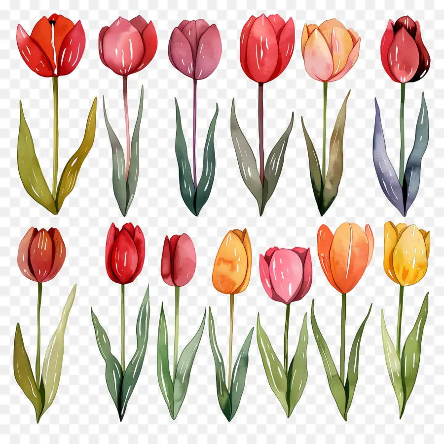 Les Tulipes，Fleurs PNG