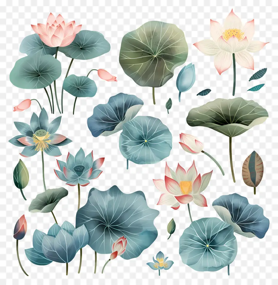 Lotus，Les Nénuphars PNG