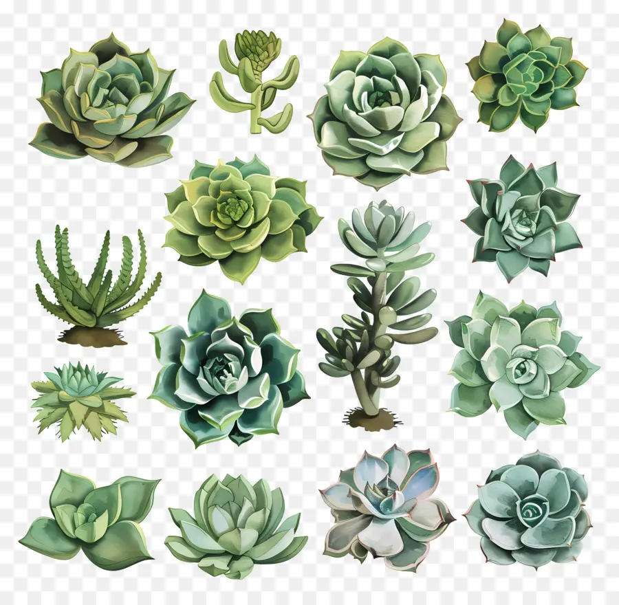 Les Plantes Succulentes，Echeveria PNG