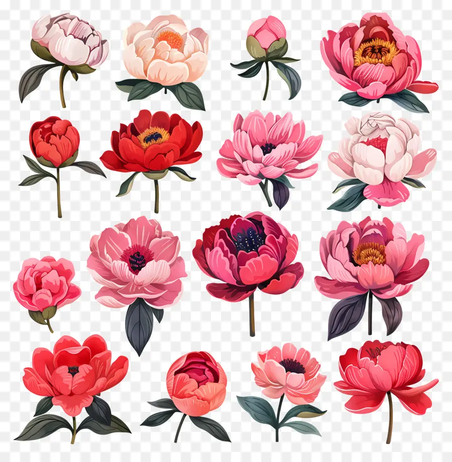 Fleurs De Pivoine，Rose Pivoine PNG