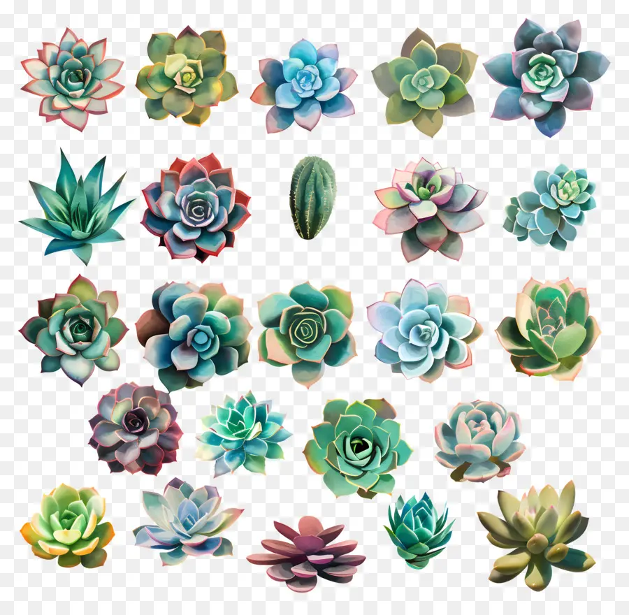 Les Plantes Succulentes，Les Couleurs PNG