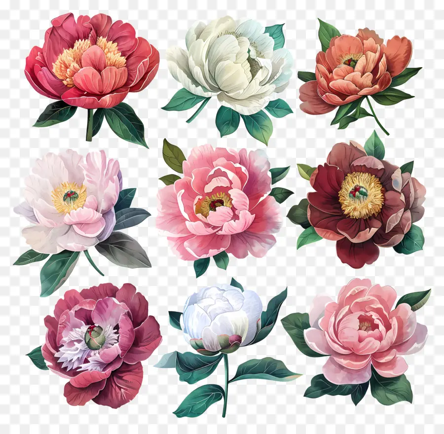 Fleurs De Pivoine，Les Pivoines PNG