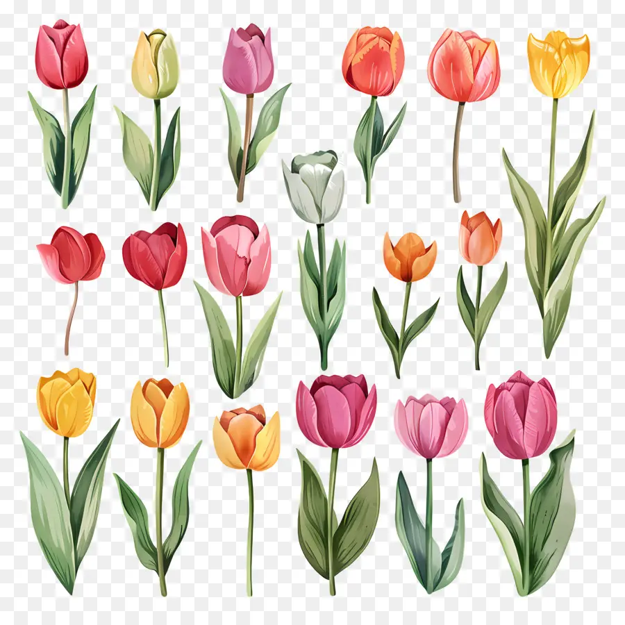 Les Tulipes，Fleurs PNG