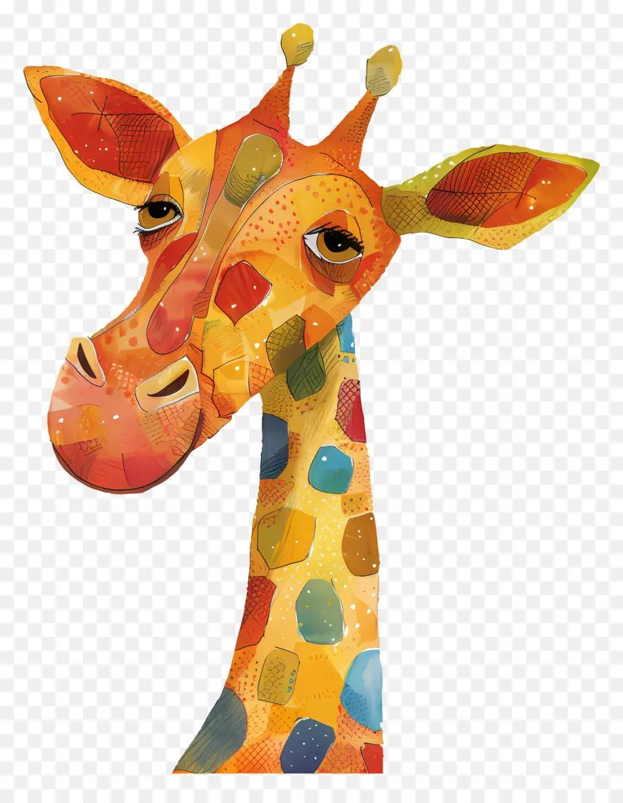 Girafe，Peinture Numérique PNG