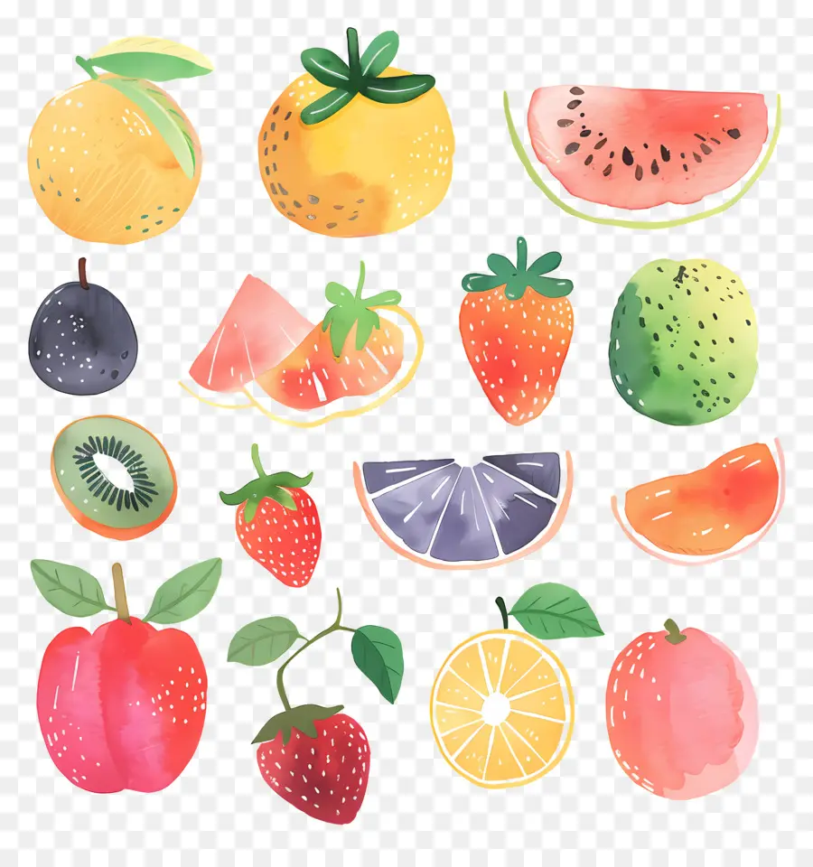 Fruits，Aquarelle PNG