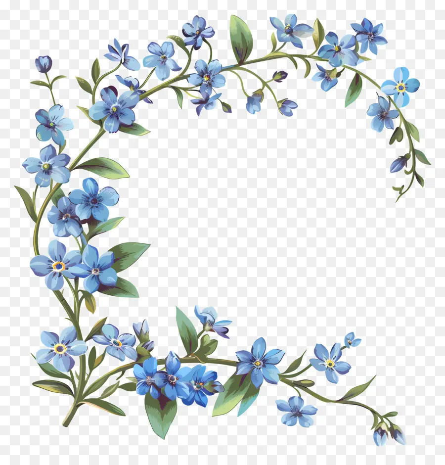 Fleurs Bleues，Aquarelle Fleurs PNG