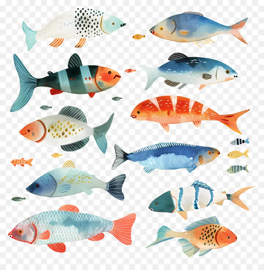 Les Poissons，Poissons Colorés PNG