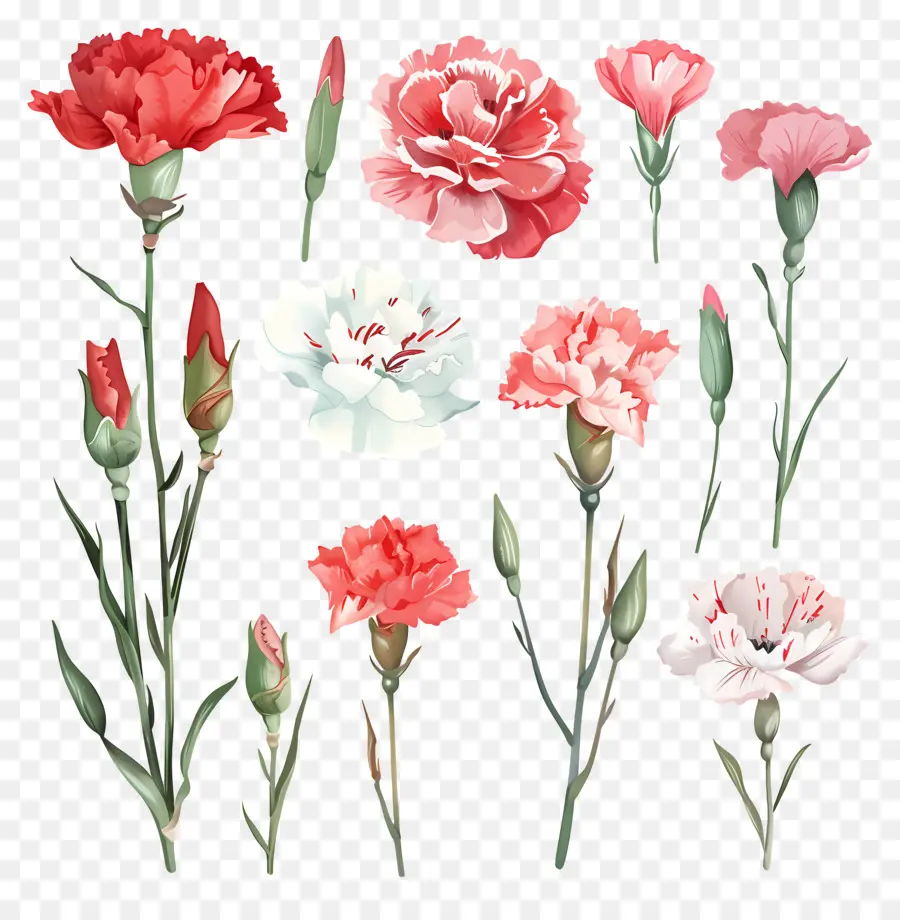 œillets，Des œillets Roses PNG