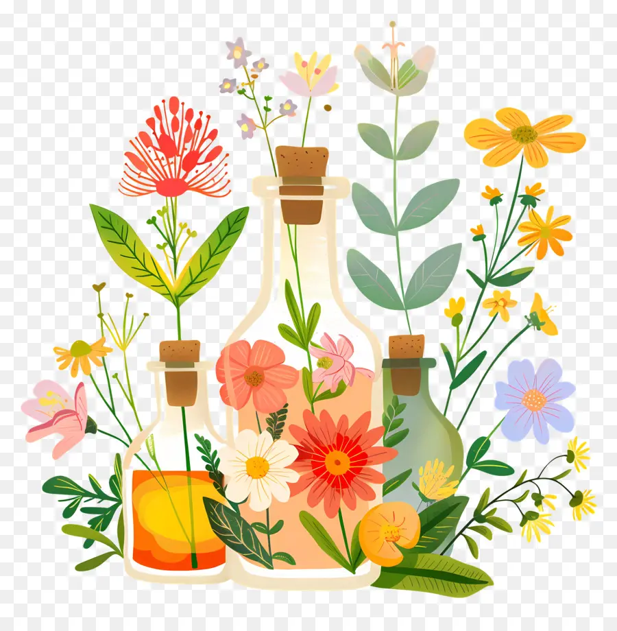 Essences De Fleurs，Vases PNG