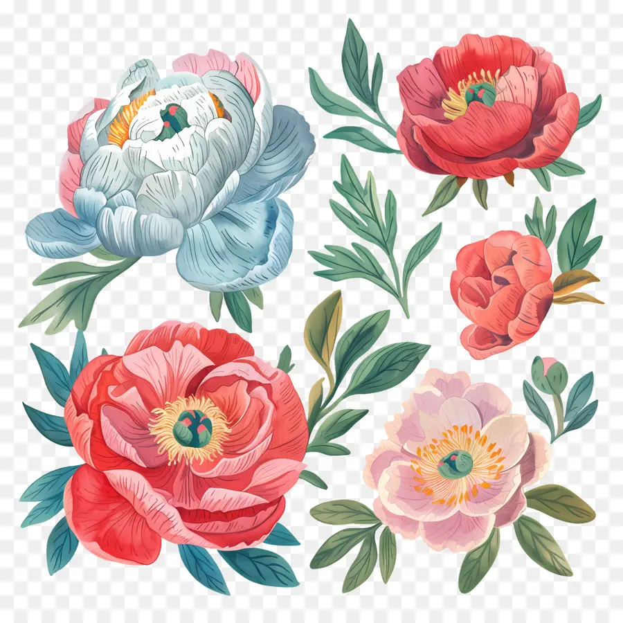 Fleurs De Pivoine，Bouquet PNG