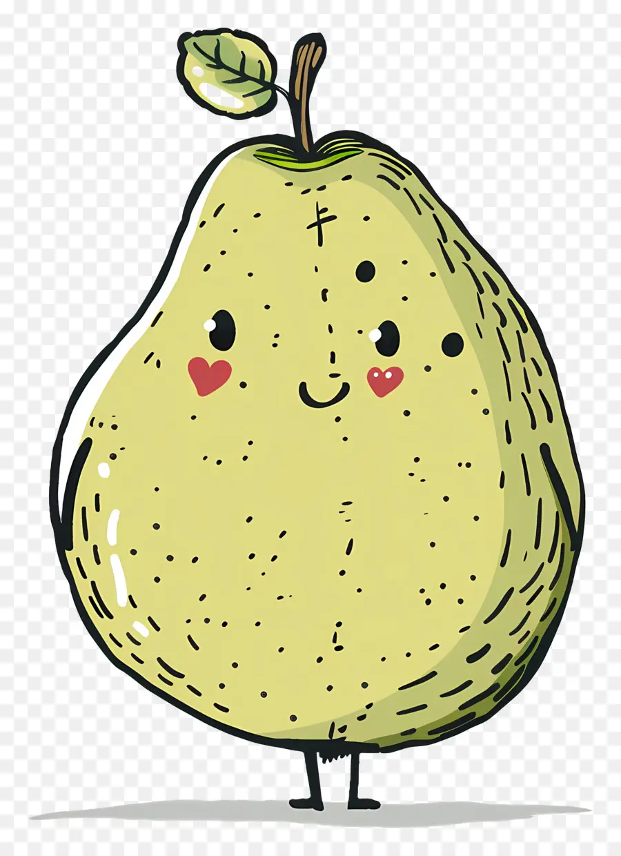 Dessin Animé De Poire，Mignon De Fruits PNG