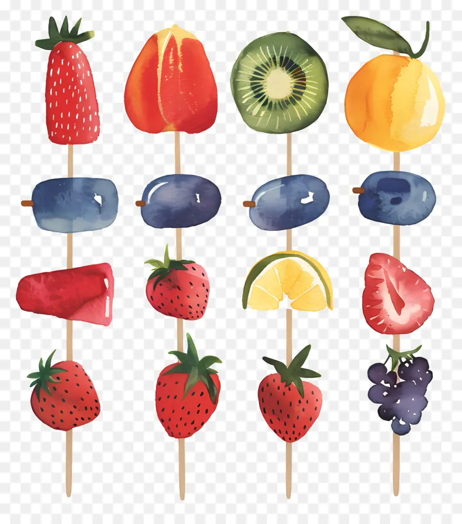 Brochettes De Fruits，La Pastèque PNG