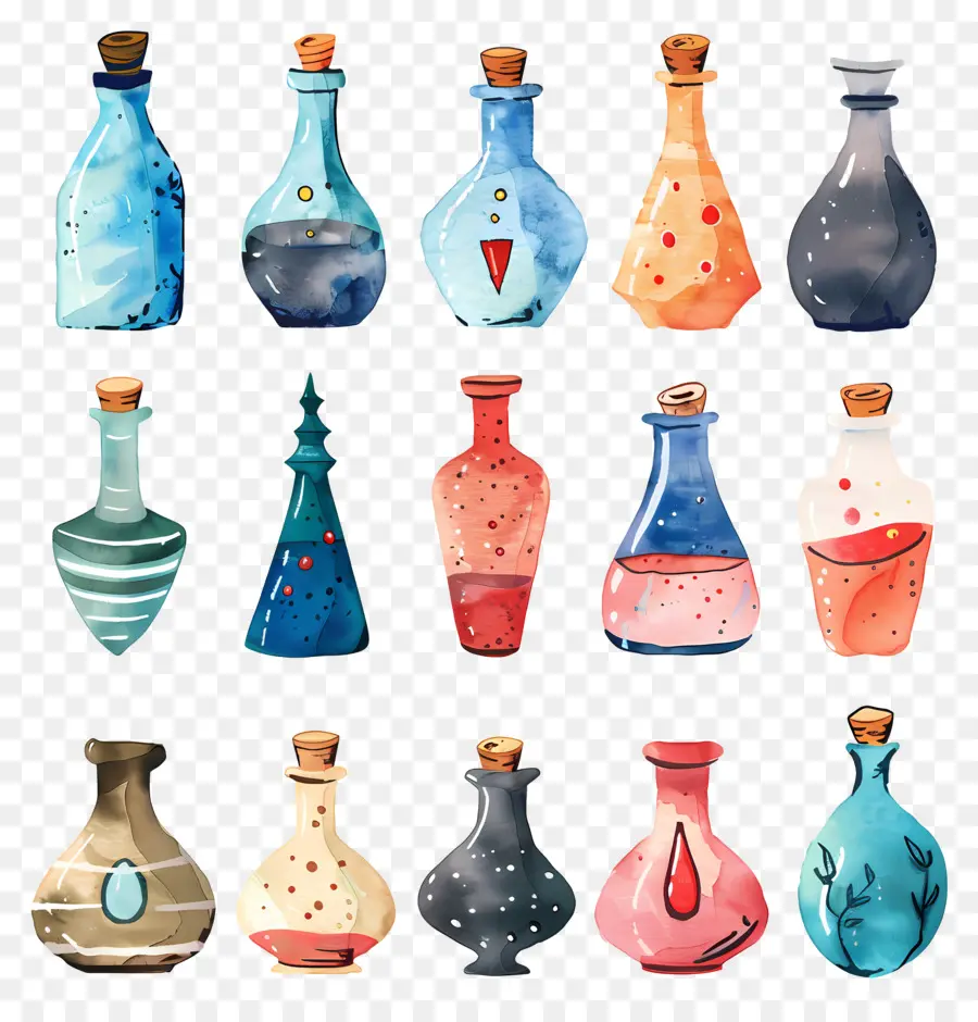 Potion Magique，Bouteilles De Potions PNG