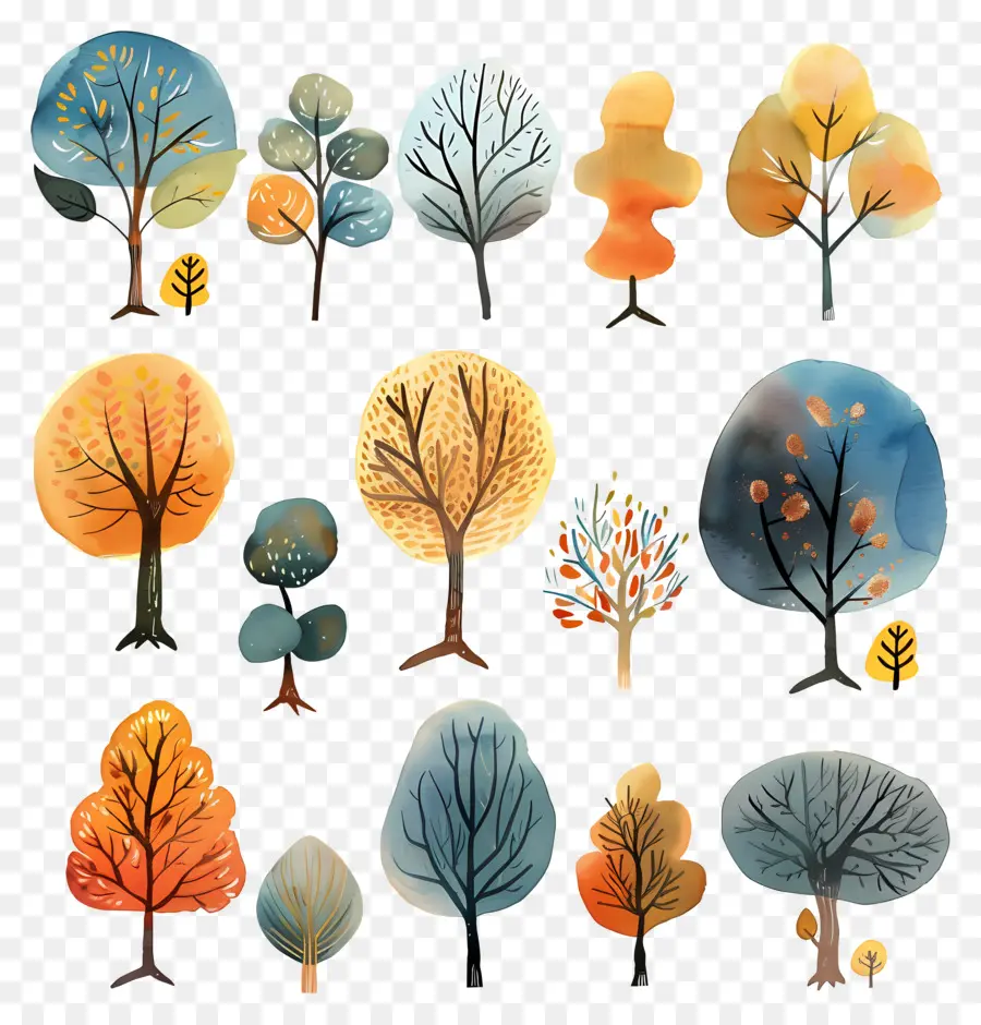 Arbre，Aquarelle Arbres PNG