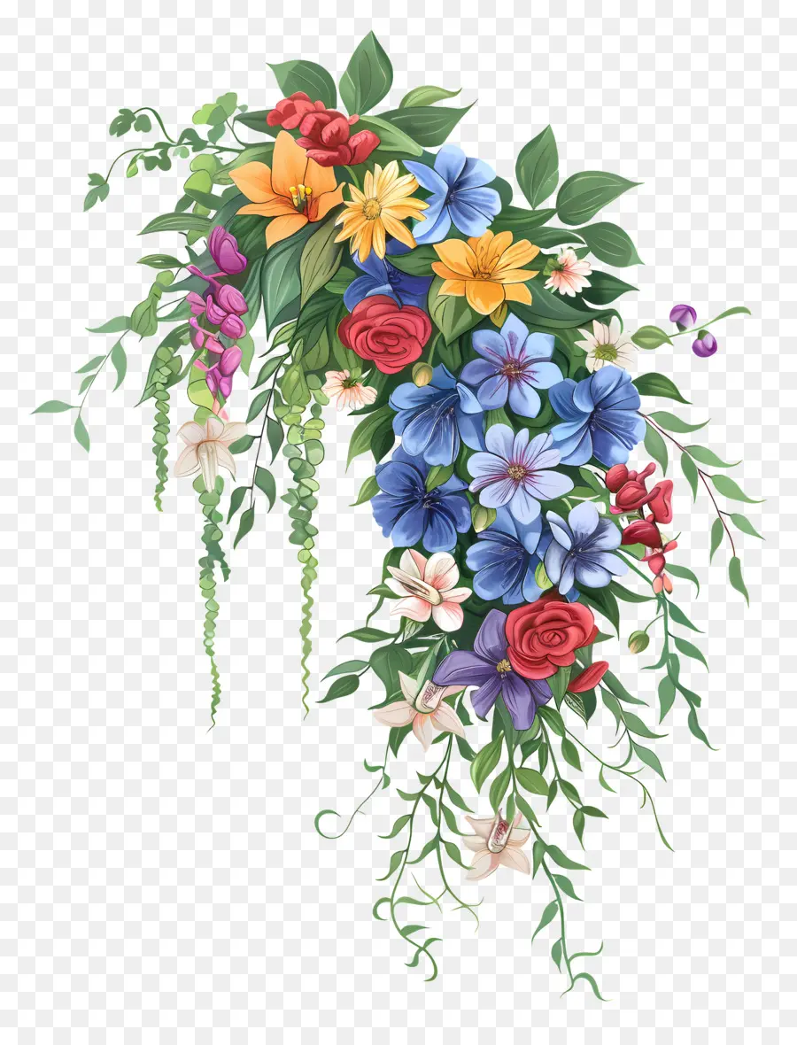 Bouquet De Mariée En Cascade，Bouquet PNG