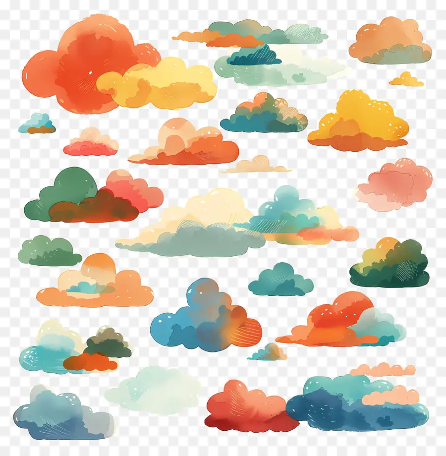 Nuage，Aquarelle PNG