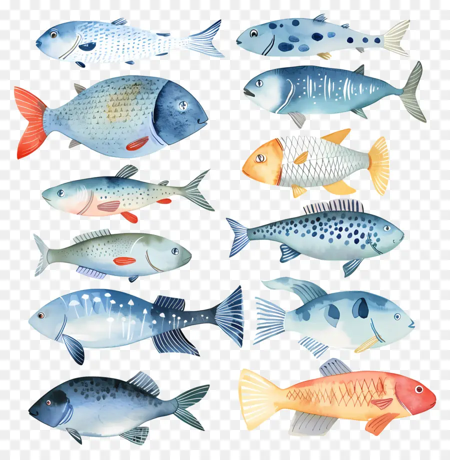 Les Poissons，Poisson Bleu PNG