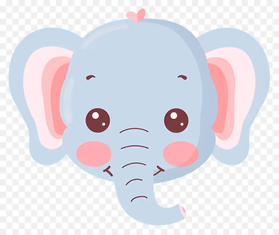 Visage D'éléphant Mignon，éléphant De Dessin Animé PNG