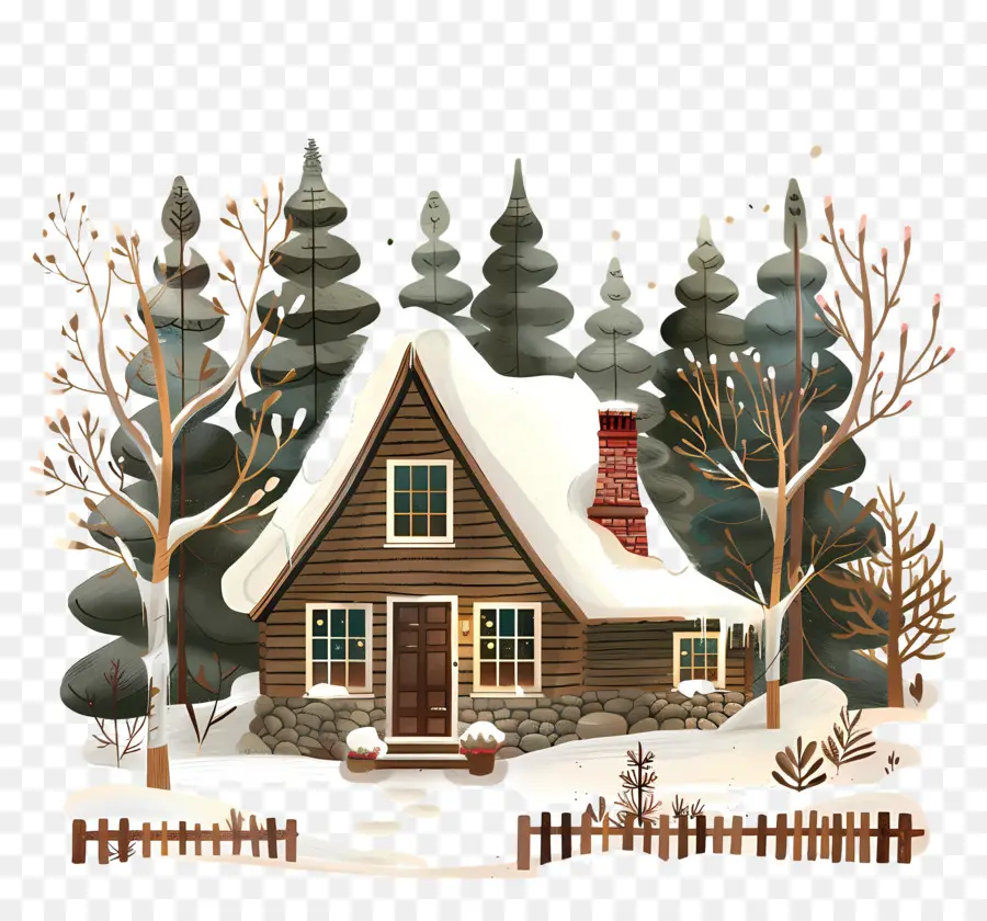 La Neige De L'hiver De La Maison，Cabine PNG