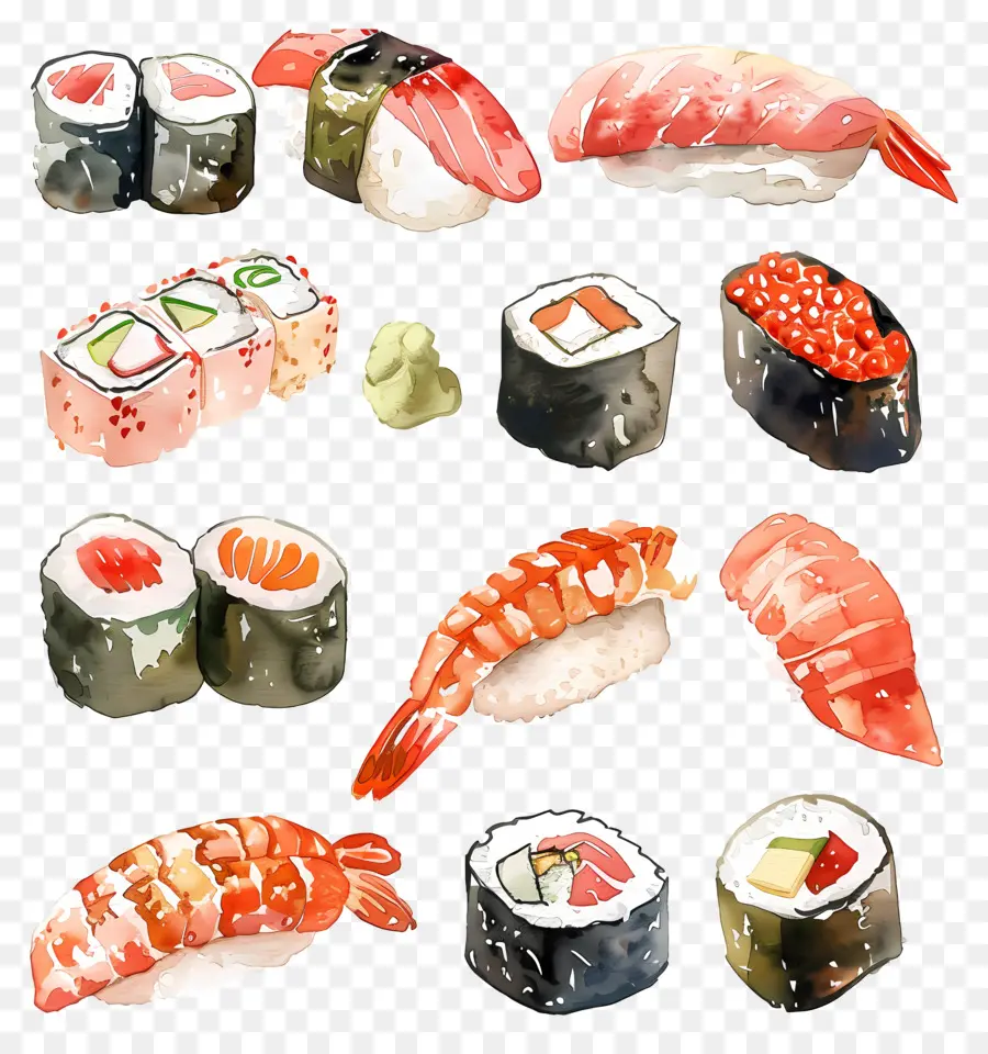 Sushi，Aquarelle PNG