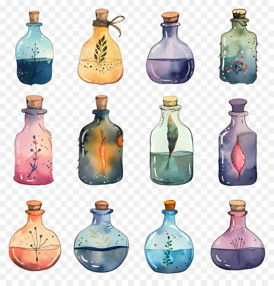 La Potion Magique，Peinture à L'aquarelle PNG