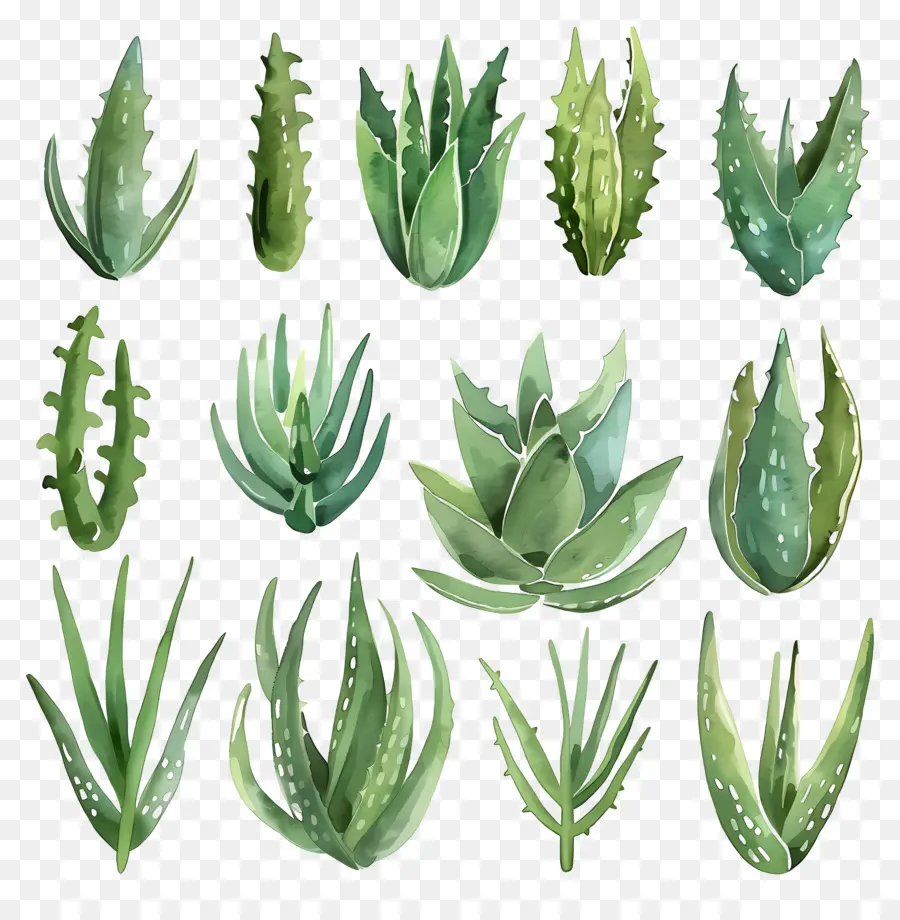 L'aloe Vera，Plantes Vertes PNG