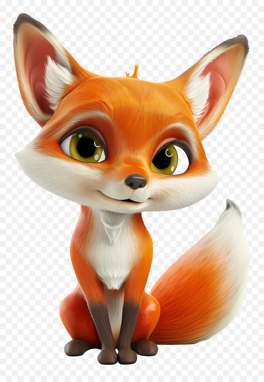 3d Petit Renard，Renard Rouge PNG