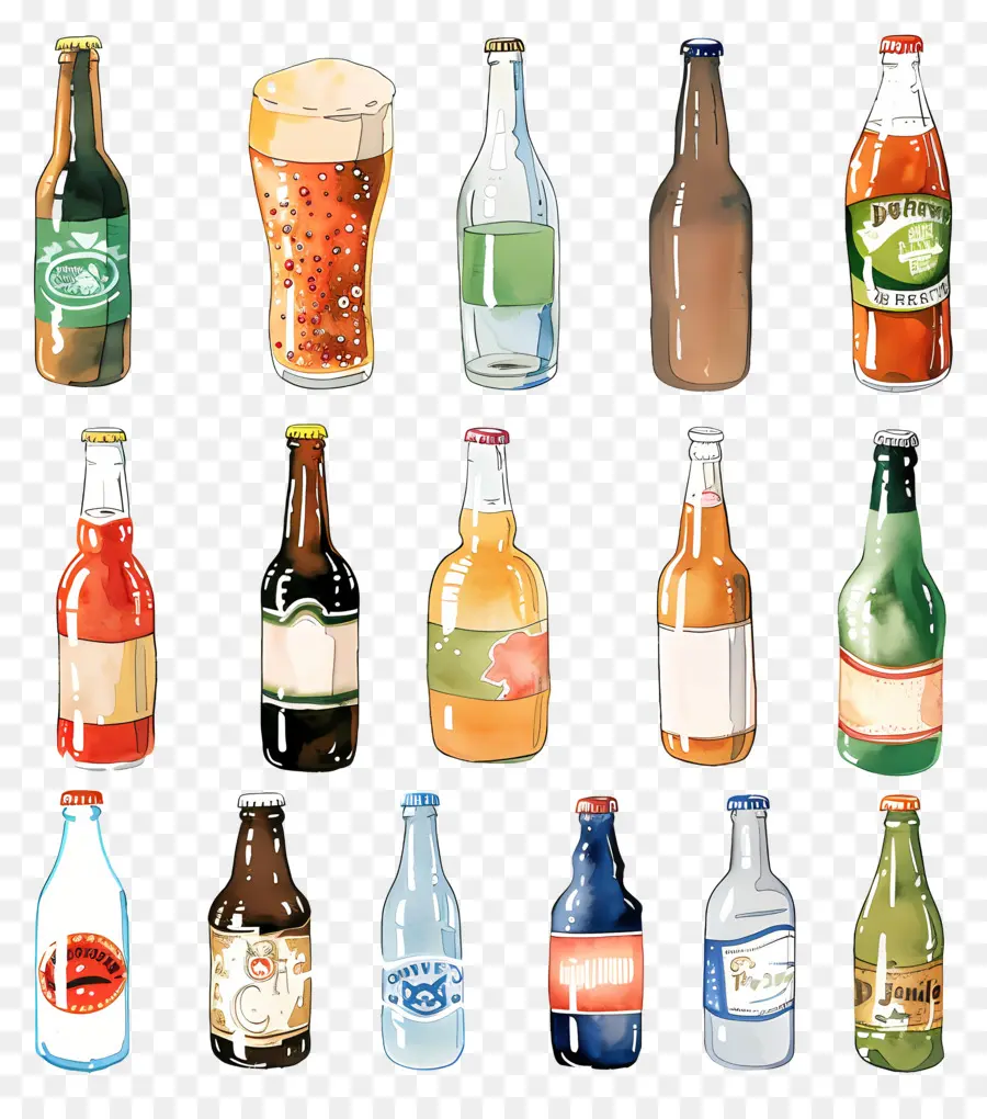 La Bière，Couleur Des Bouteilles PNG