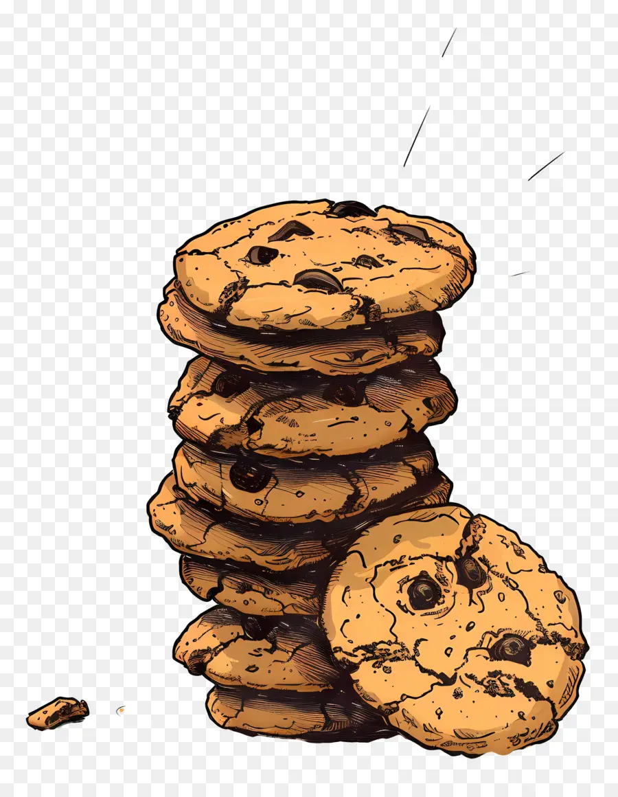 Pile De Cookies，Cookies Aux Pépites De Chocolat PNG