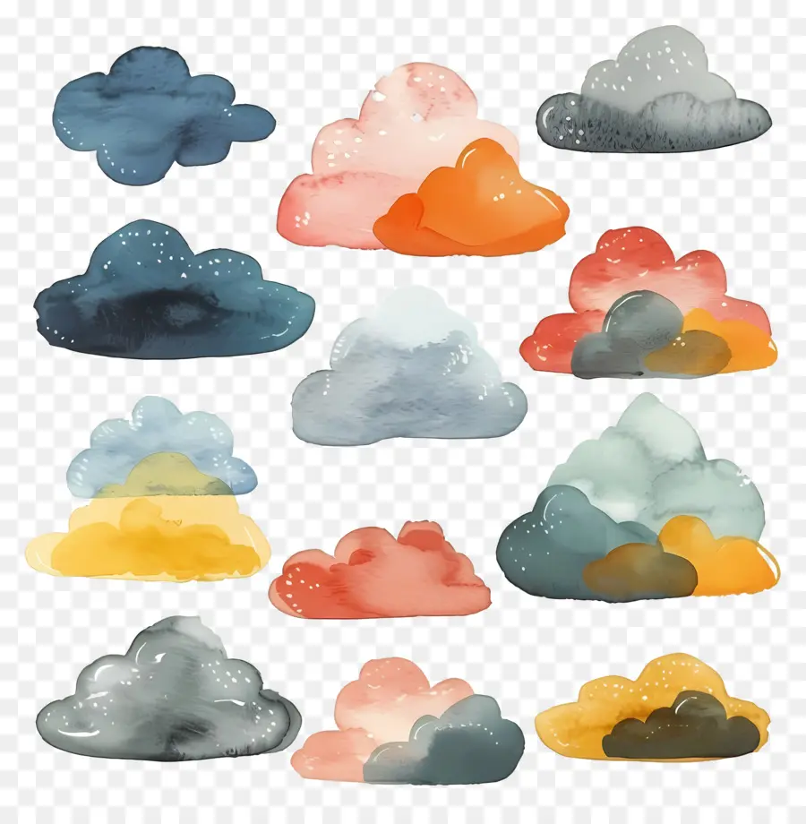 Nuage，Aquarelle Nuages PNG