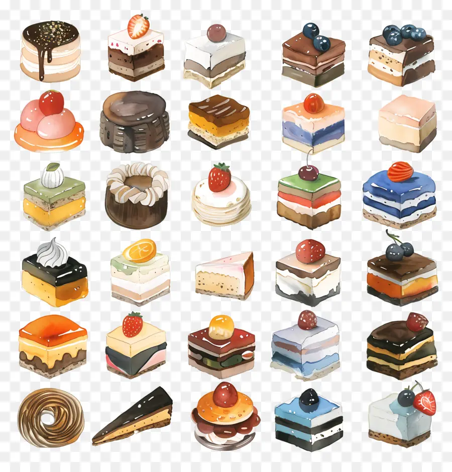 Dessert，Des Illustrations à L'aquarelle PNG