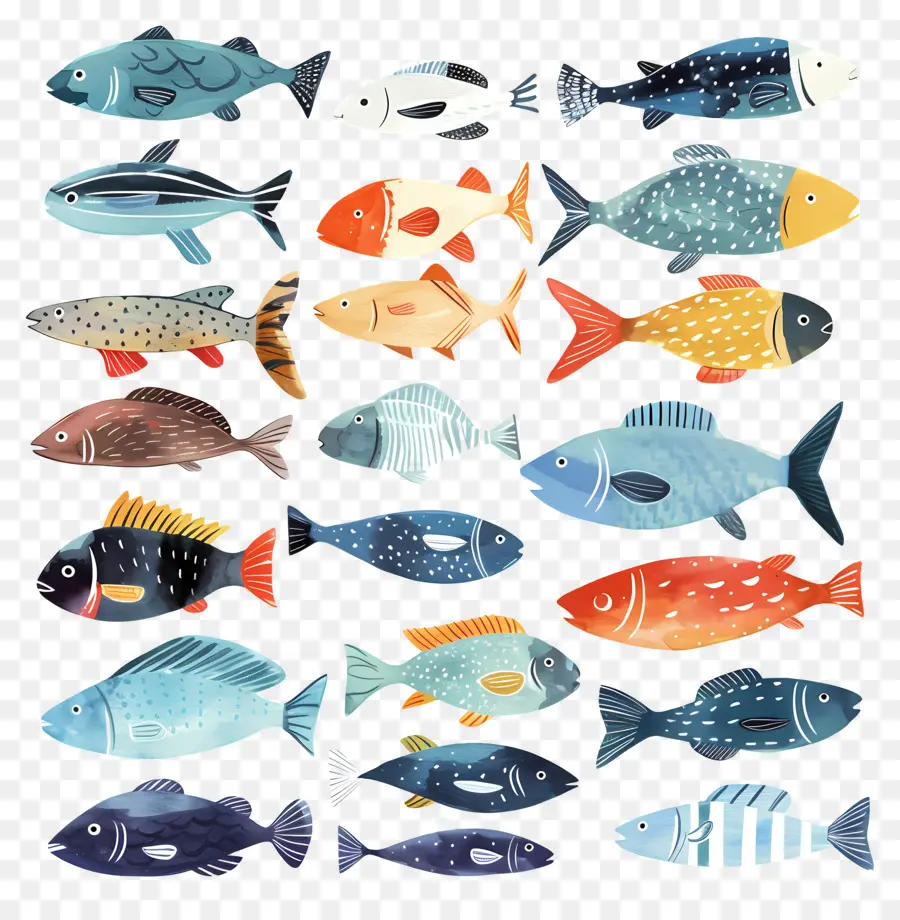 Les Poissons，Aquarelle PNG