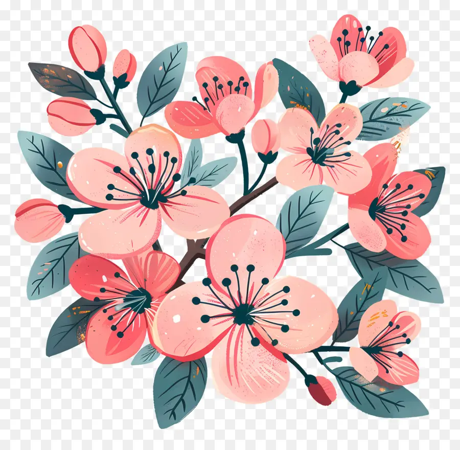 Blossoms Du Printemps，Fleurs Roses PNG