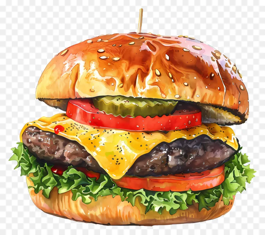 Cheeseburger，Hamburger PNG