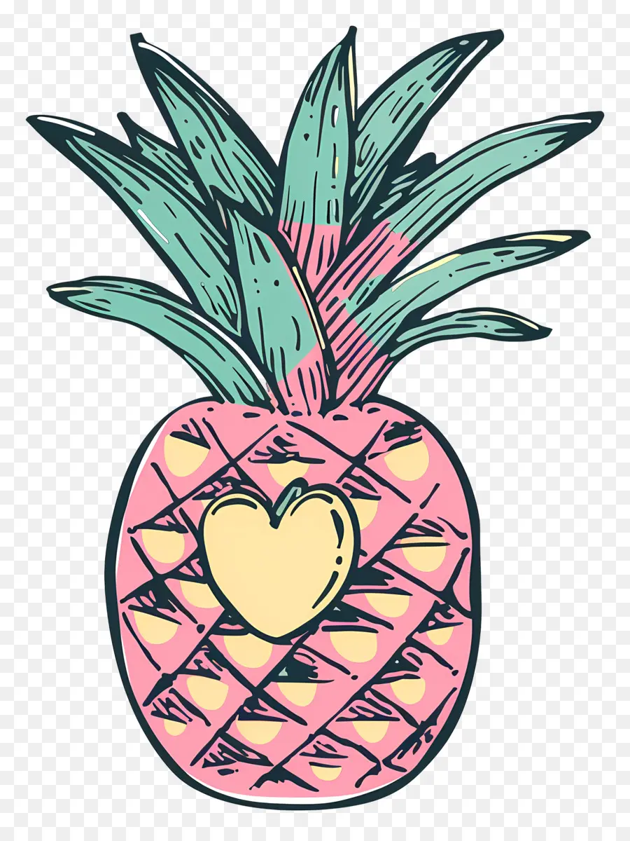 L'ananas，Coeur PNG